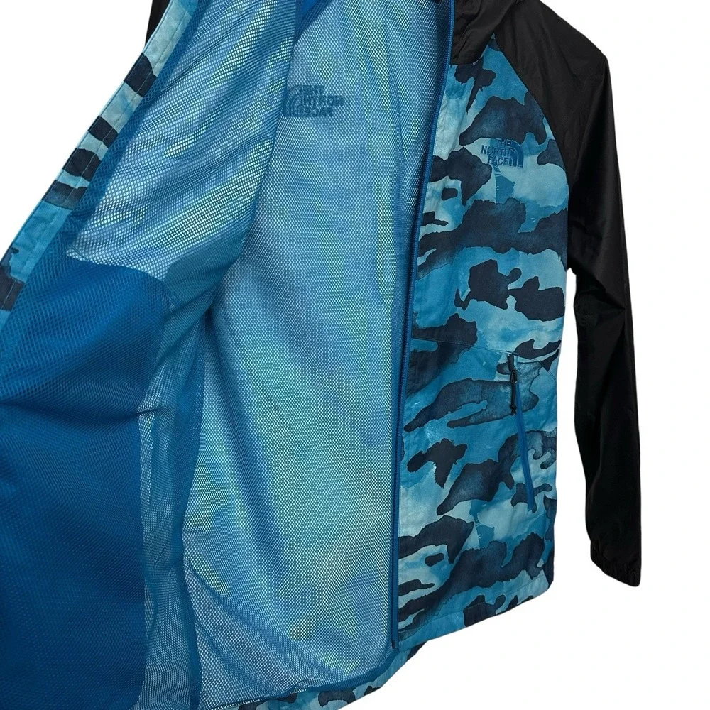 The North Face Jacket Mens‎ Medium DRYVENT Blue Windwall Camo Lightweight Hooded